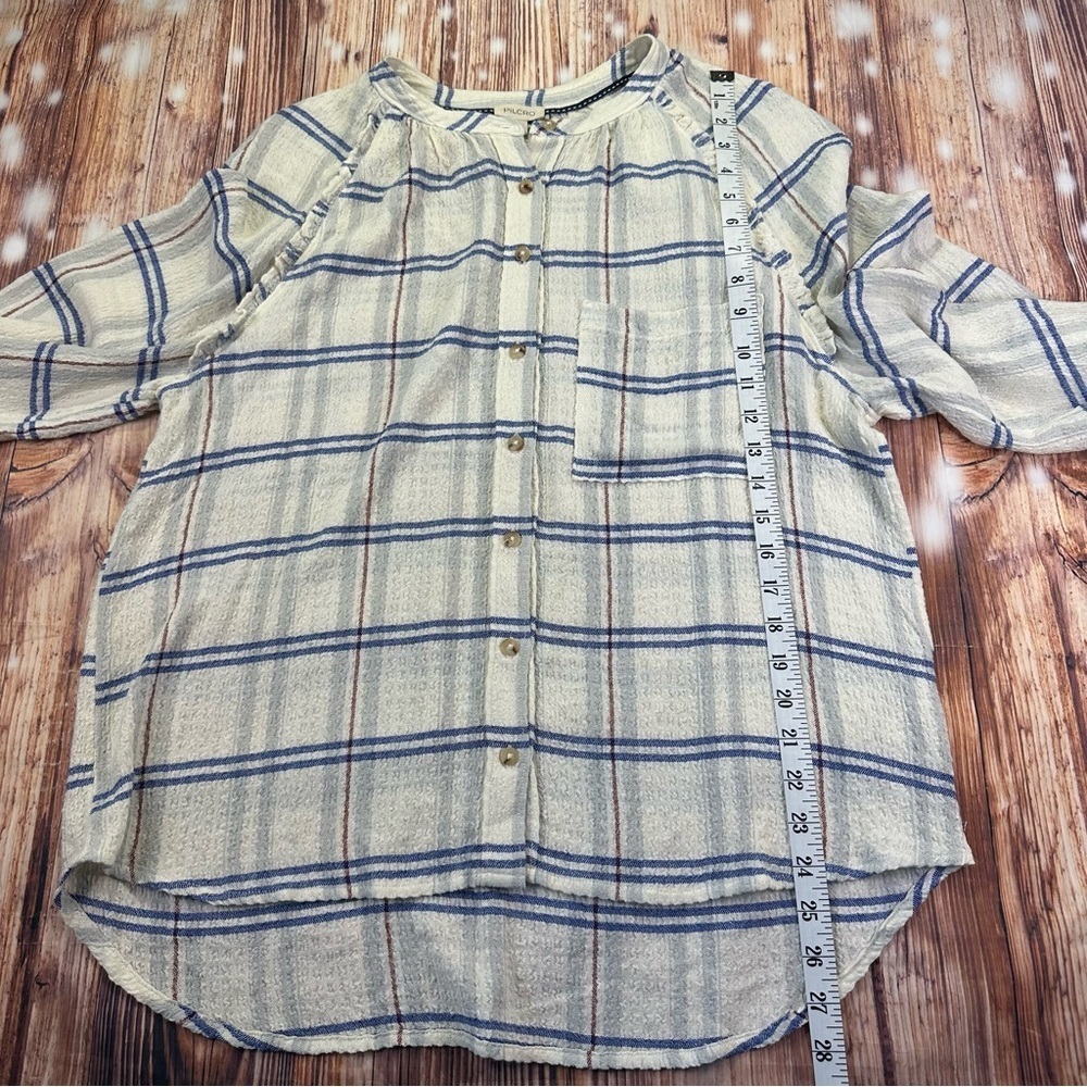 Anthropology Pilcro Relaxed Plaid Buttondown Shirt Size Large - Picture 7 of 13